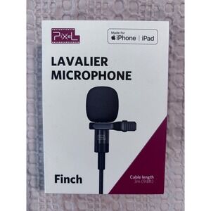 Pixel Lavalier Microphone iPhone iPad Lightning Omnidirectional 10ft Clip-On Mic